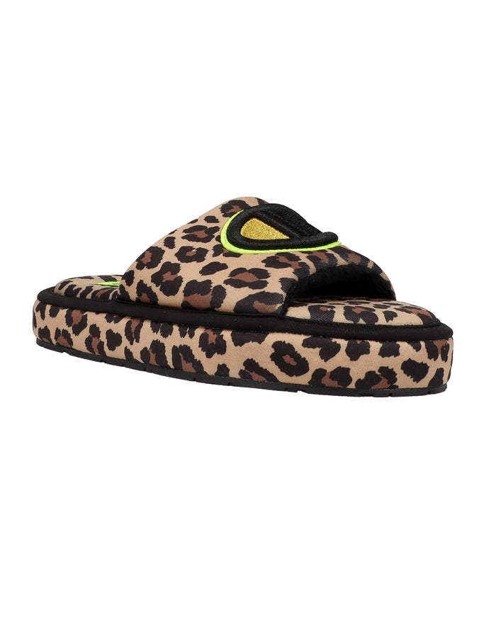 Champion Plush Print Slippers Dames - Bruin/Zwart - Belgie 0538COYLU